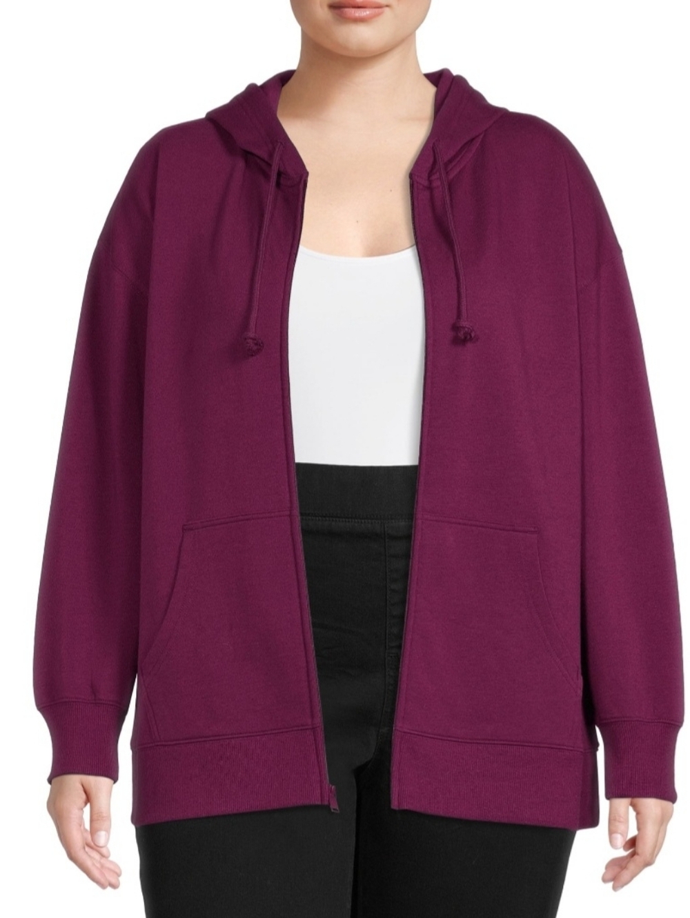 💜 Terra & Sky Plum Zip-Front Hooded Sweatshirt